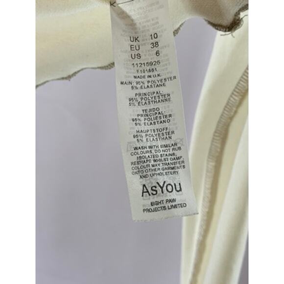 AS YOU Women's Beige Mesh Long Sleeve Crewneck Crop Top SZ 6 - Picture 8 of 10